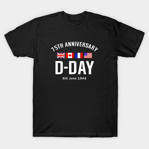 D Day 75th Anniversary T-Shirt by SeattleDesignCompany